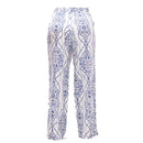 Blue Printed Wide Leg Trousers Nawao.com