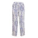 Blue Printed Wide Leg Trousers Nawao.com