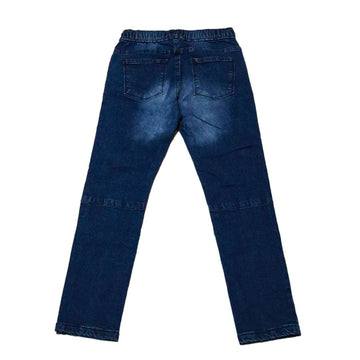 Blue Pullon Biker Knee Jeans Nawao.com