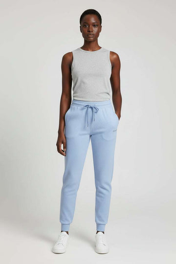 Blue Ribbed Hem Jog Pant Nawao.com