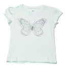 Blue S S Butterfly Sequins Work T Shirt Nawao.com