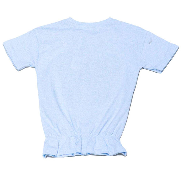 Blue S S Placement Butterfly Sequiens Work T Shirt Nawao.com