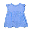 Blue Schiffly Blouse Nawao.com