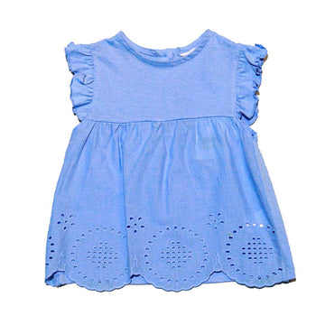 Blue Schiffly Blouse Nawao.com