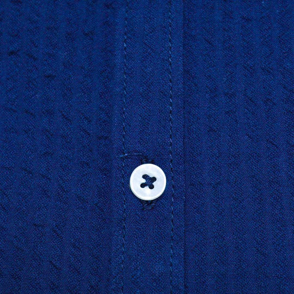 BLUE  SEERSUCKER LS SHIRTS Nawao.com