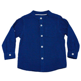 BLUE  SEERSUCKER LS SHIRTS Nawao.com