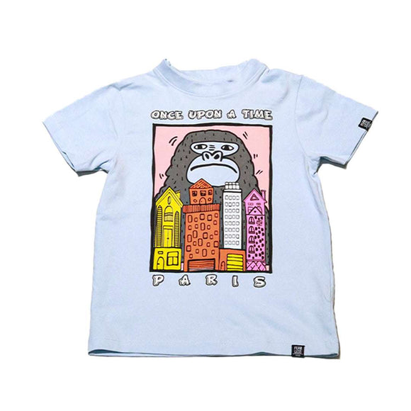 Blue Short Sleeve Graphic Tshirt Nawao.com