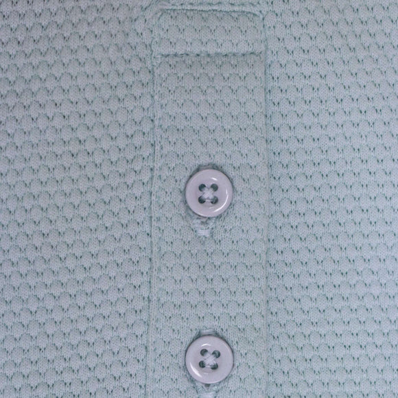 Blue Short Sleeve Jacuard Henley T Shirt Blue Nawao.com