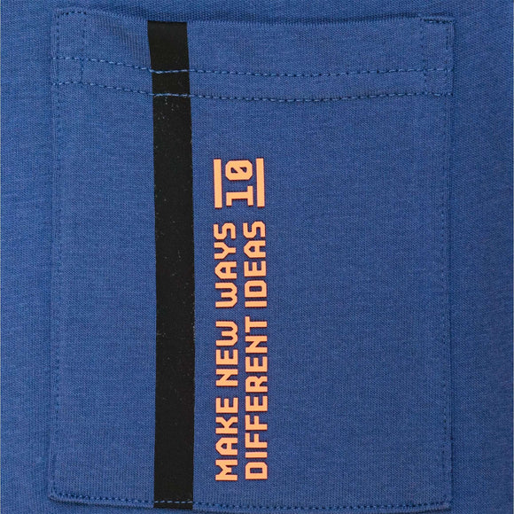 Blue Short Sleeve T Shirt With Pocket Blue Nawao.com