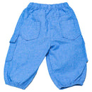 Blue Side Pockets Paperbag Jeans Nawao.com