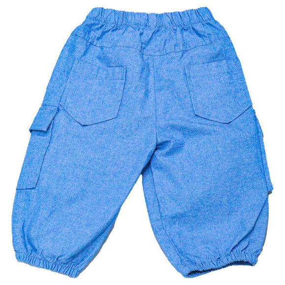 Blue Side Pockets Paperbag Jeans Nawao.com