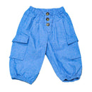Blue Side Pockets Paperbag Jeans Nawao.com