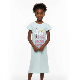 Blue Snoopy Placement Print Nightshirts Blue Nawao.com