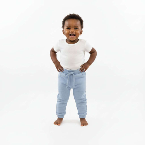 Blue Solid Active Pant Nawao.com