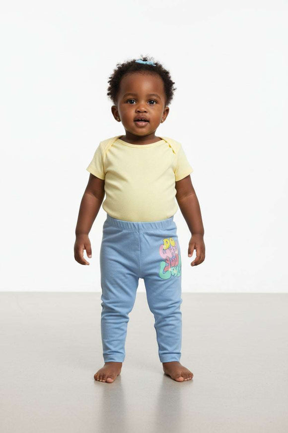 Blue Solid Leggings Nawao.com