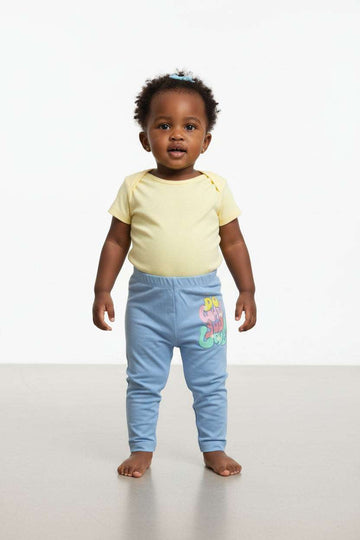 Blue Solid Leggings Nawao.com