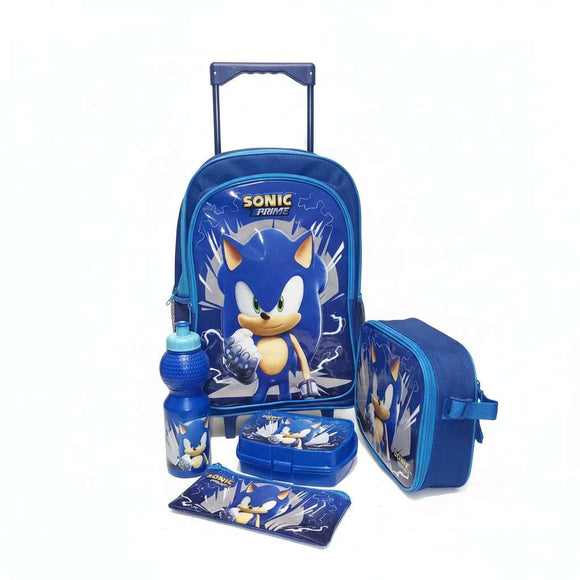 Blue Sonic Prime 5 In 1 Value Pack  16  Trolley Bag Nawao.com