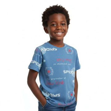 Blue Spiderman Aop S S T Shirt Blue Nawao.com