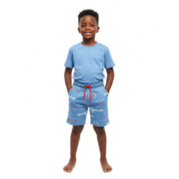 Blue Spiderman Aop Shorts Blue Nawao.com