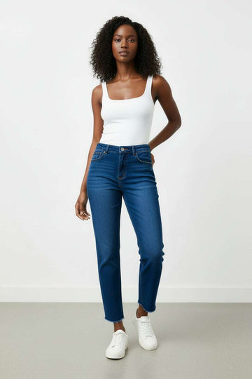 Blue Straight Jeans Nawao.com