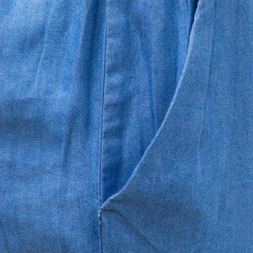 Blue Straight Leg Tencel Trouser Nawao.com