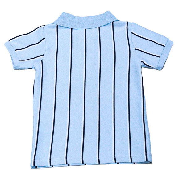 Blue Stripe Polo Shirt And Shorts Set Blue 3 4 Years Nawao.com