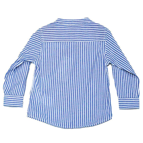 BLUE STRIPED  2 IN 1 SHIRTS Nawao.com
