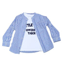 BLUE STRIPED  2 IN 1 SHIRTS Nawao.com