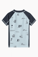 Blue Surf Beach Rash Guard T Shirt Nawao.com