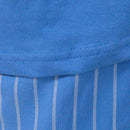 Blue T Shirt And Stripes Pyjama Set Sky Blue Nawao.com