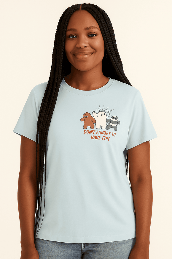 Blue We Bare Bears Printed T Shirt Blue Nawao.com
