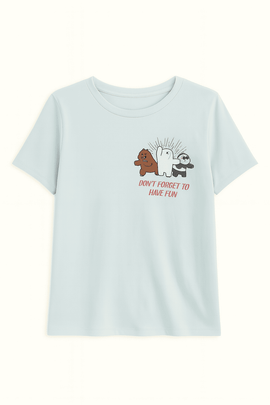 Blue We Bare Bears Printed T Shirt Blue Nawao.com
