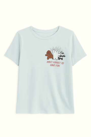 Blue We Bare Bears Printed T Shirt Blue Nawao.com