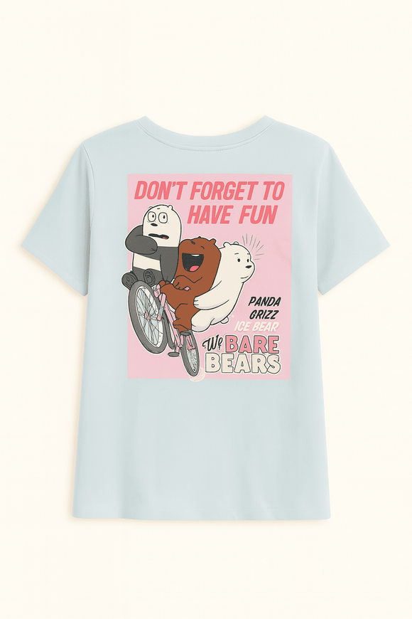 Blue We Bare Bears Printed T Shirt Blue Nawao.com
