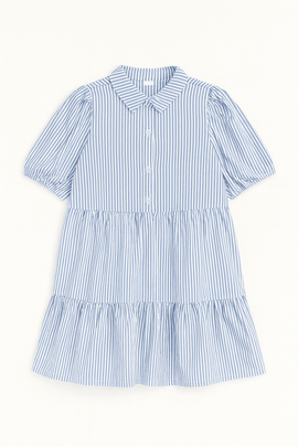 Blue White Stripes Dress Assorted Nawao.com