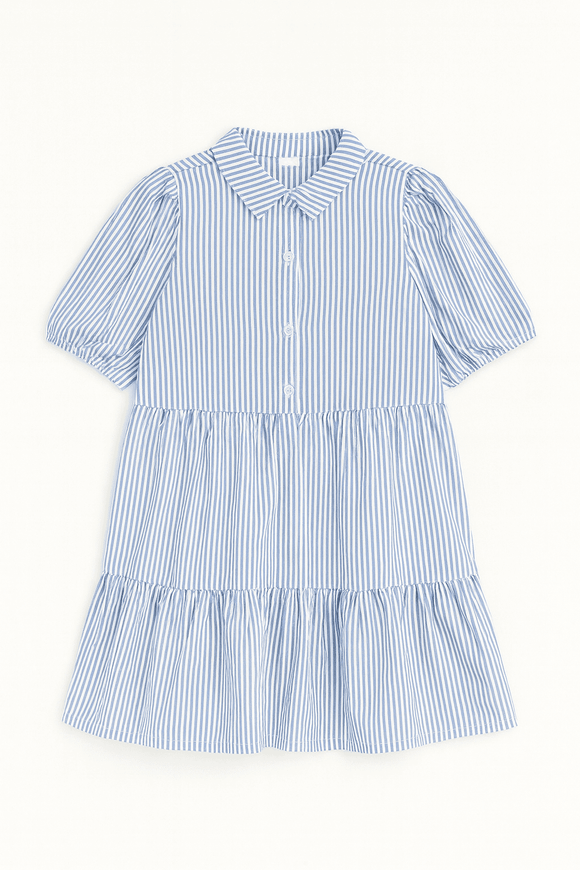 Blue White Stripes Dress Assorted Nawao.com