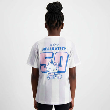 Blue White Stripes Hello Kitty  Oversize T Shirts Assorted Nawao.com