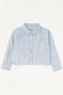 Blue Y D Stripes With Lurex Blouse Blue Nawao.com