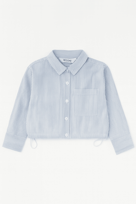 Blue Y D Stripes With Lurex Blouse Blue Nawao.com