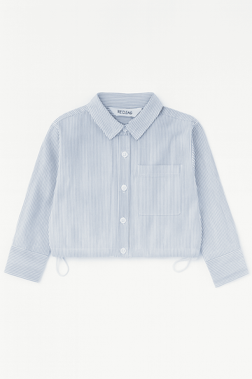 Blue Y D Stripes With Lurex Blouse Blue Nawao.com