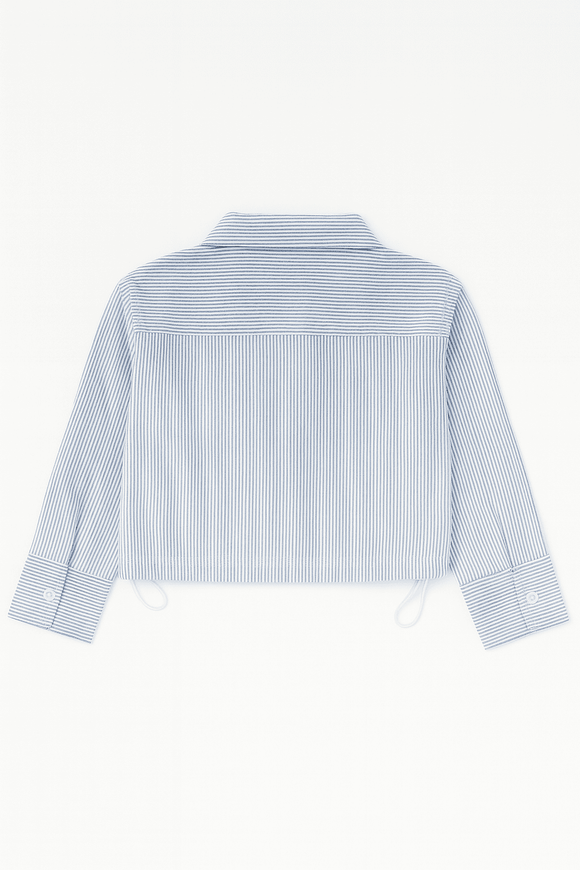Blue Y D Stripes With Lurex Blouse Blue Nawao.com