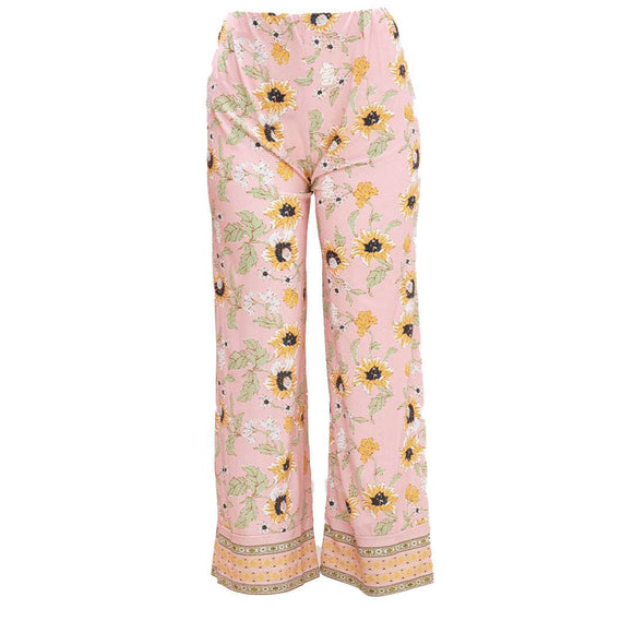 Border Print Wide Leg Elasticated Nawao.com