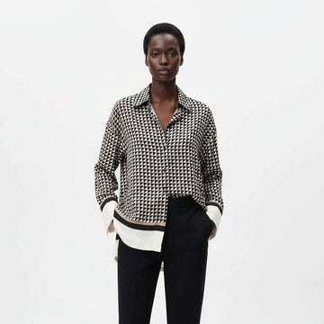 Border Printed Button Down Assorted Nawao.com