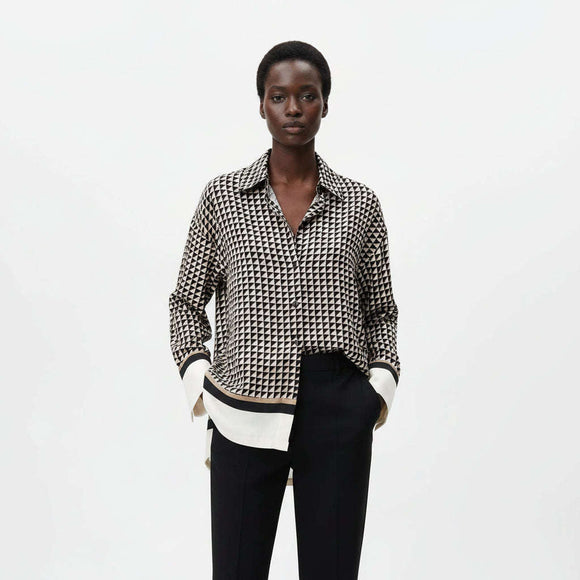 Border Printed Button Down Assorted Nawao.com