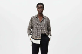 Border Printed Button Down Assorted Nawao.com