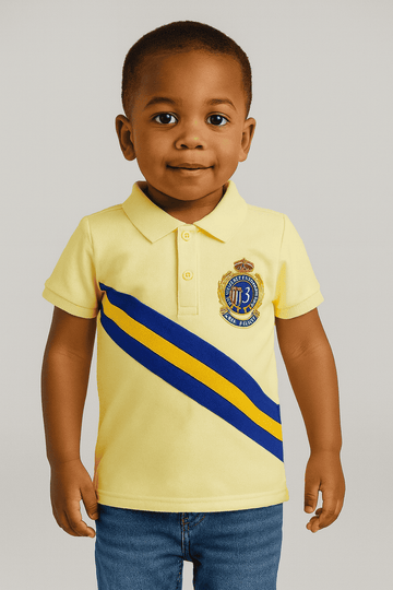 Boy S Beige Stripe Polo Shirt Nawao.com