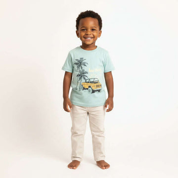 Boys 2-8 Years Green Beach Club Short Sleeve Tshirt Green Nawao.com