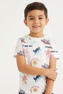 Boys Junior 3 Pcs Set  2 T Shirt   1 Bottom  Ivory Nawao.com