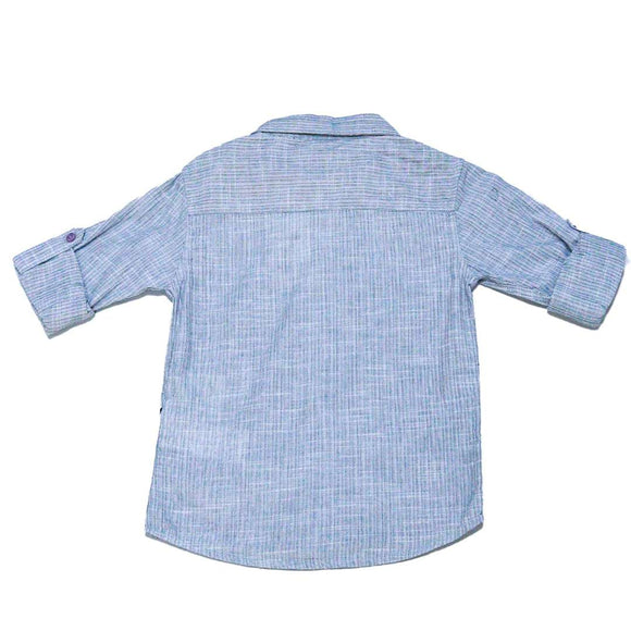 Boys Junior Flock Tiger Print Grey Long Sleeve Shirt Mid Grey 3 4 Years Nawao.com