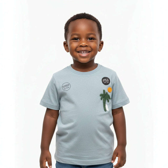 Boys Junior Lt Blue Acid Wash T Shirt Blue Nawao.com